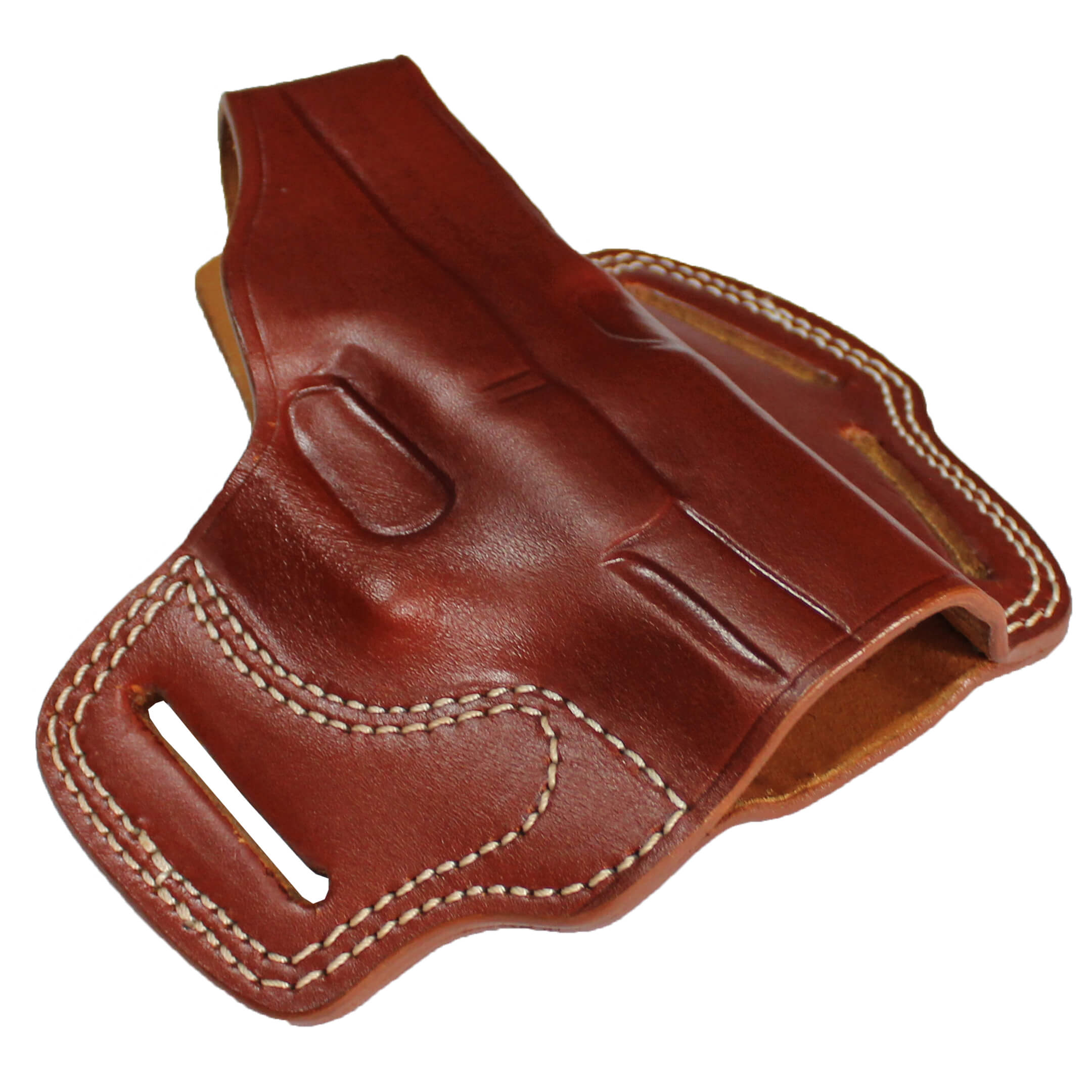 Handmade Leather OWB Carry Three Slot Thumb Break Gun Holster image 7