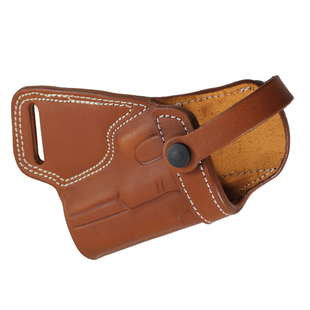 Handmade Leather Small of Back SOB Gun Holster with Retention Strap image 3