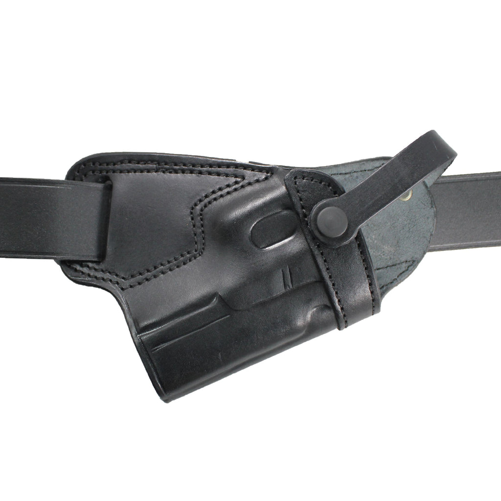 Handmade Leather Small of Back SOB Gun Holster with Retention Strap image 7