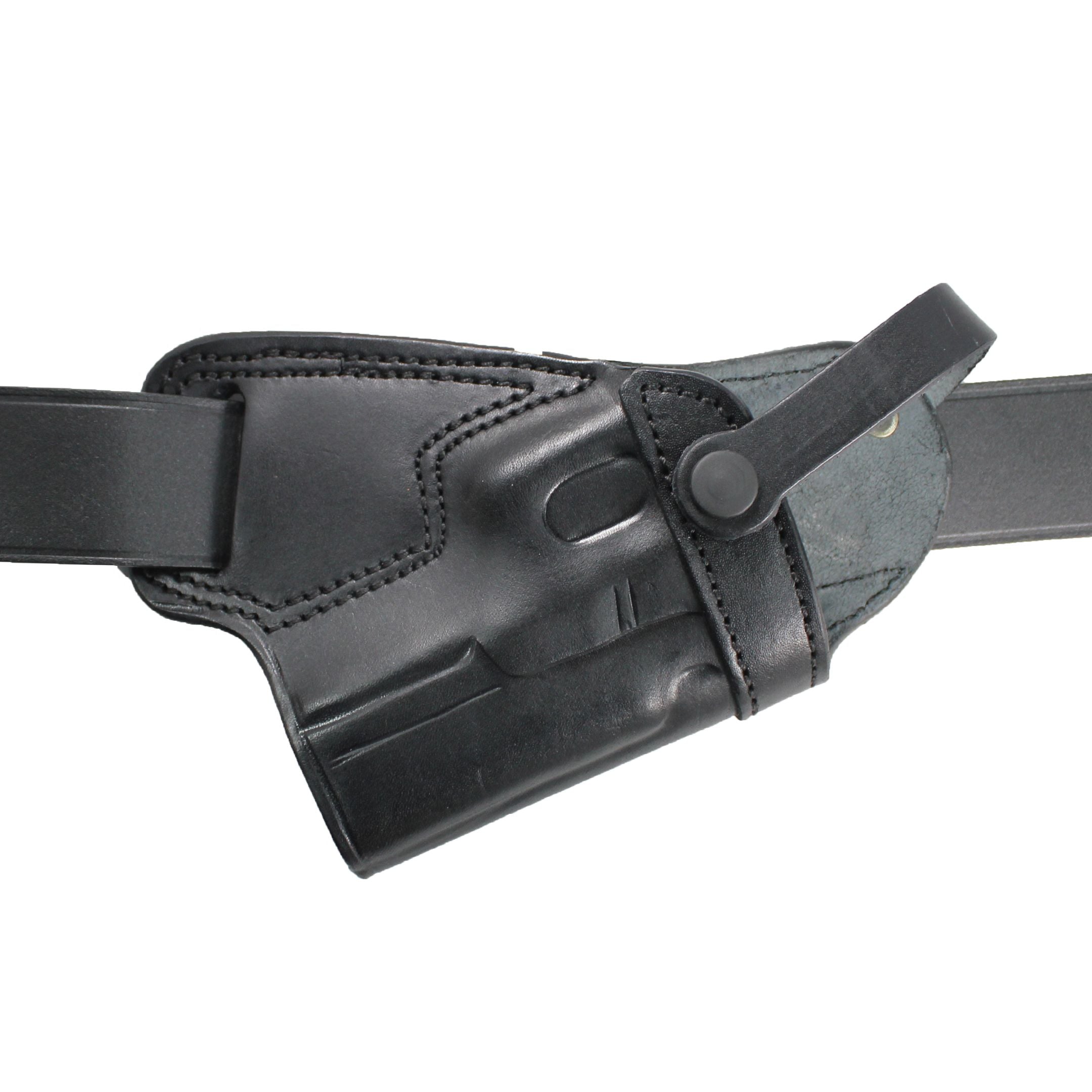 Handmade Leather Small of Back SOB Gun Holster with Retention Strap image 7