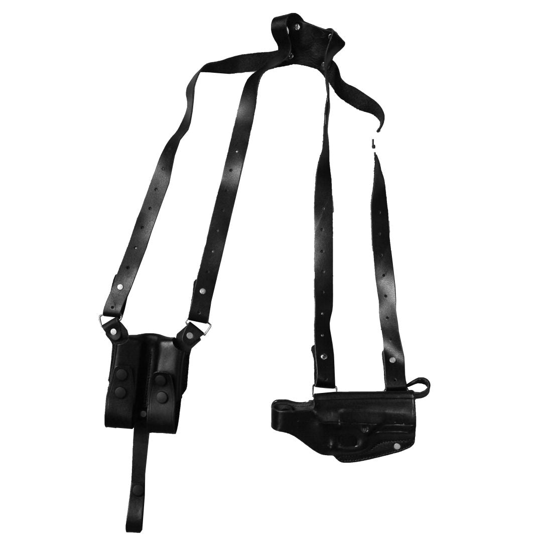 Horizontal Shoulder Holster With Magazine Holder Concealed Carry Gun Holster image 9