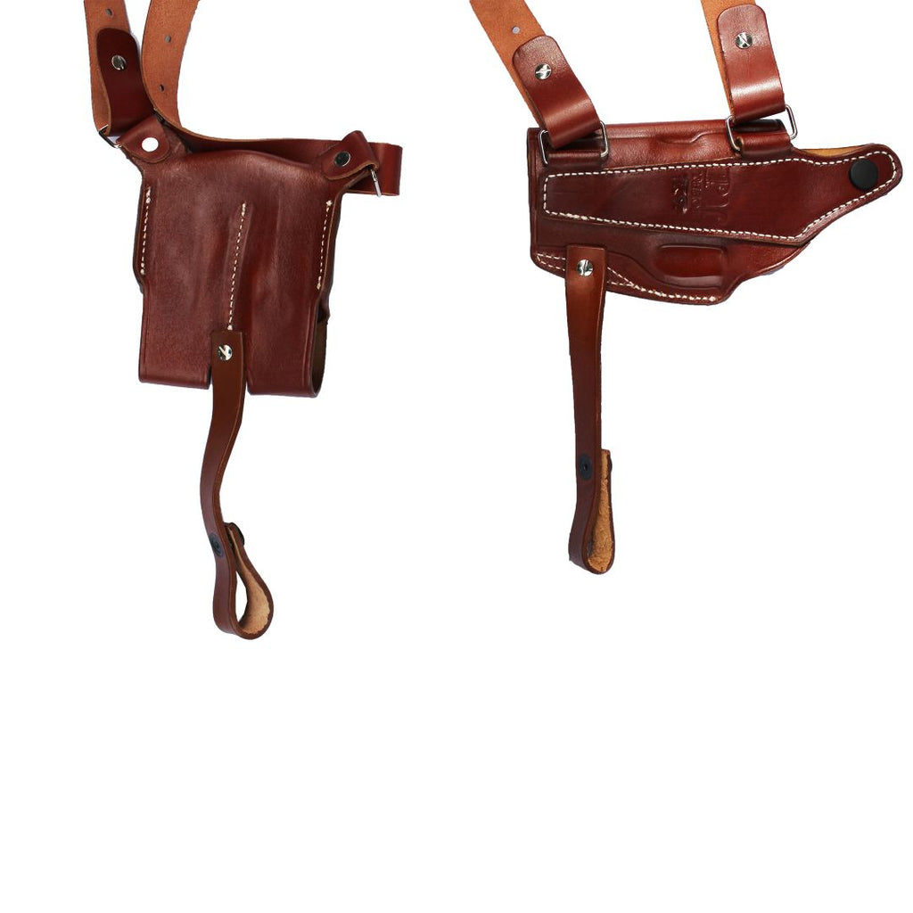 Horizontal Shoulder Holster With Magazine Holder Concealed Carry Gun Holster image 6
