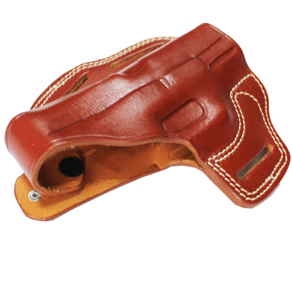 Handmade Leather OWB Carry Three Slot Thumb Break Gun Holster image 5