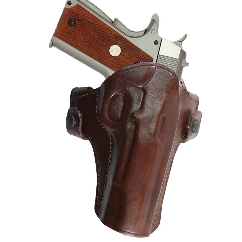 Handmade Two Belt Slots With Strap Concealed Carry Gun Holster - Dark Brown image 6