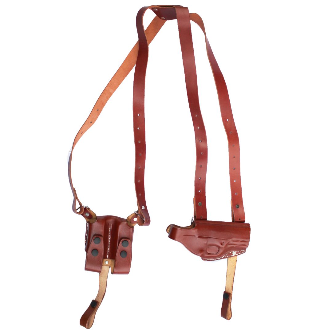 Horizontal Shoulder Holster With Magazine Holder Concealed Carry Gun Holster image 2