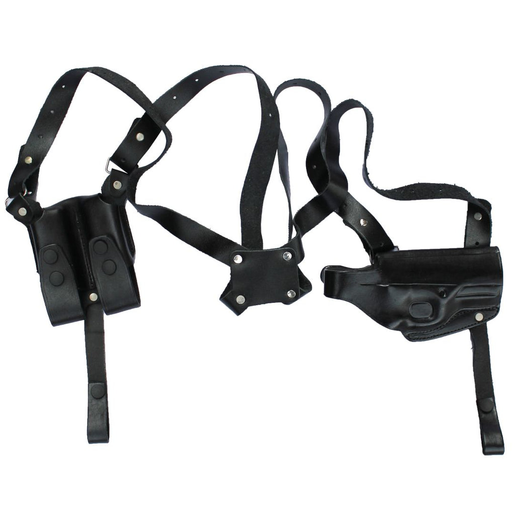Horizontal Shoulder Holster With Magazine Holder Concealed Carry Gun Holster image 11