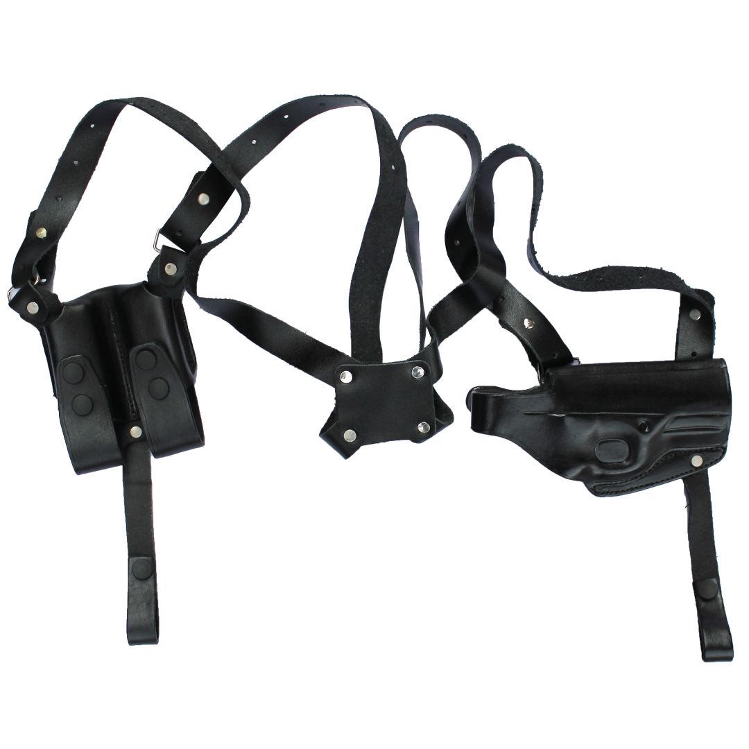 Horizontal Shoulder Holster With Magazine Holder Concealed Carry Gun Holster image 11