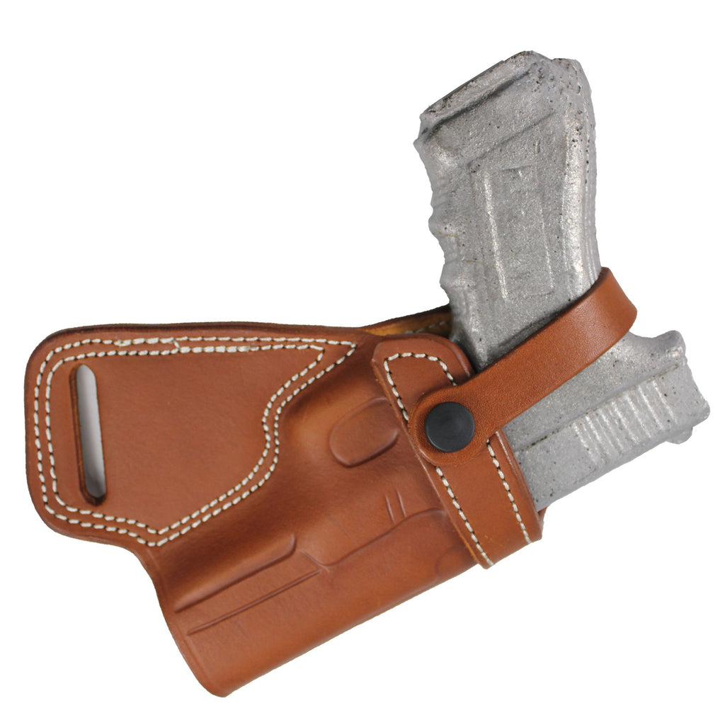 Handmade Leather Small of Back SOB Gun Holster with Retention Strap image 1