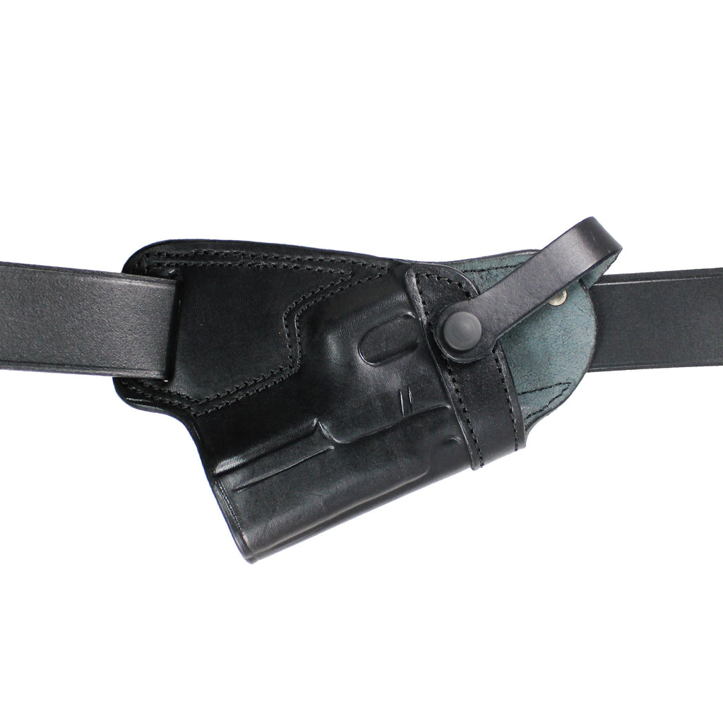 Handmade Leather Small of Back SOB Gun Holster with Retention Strap image 8