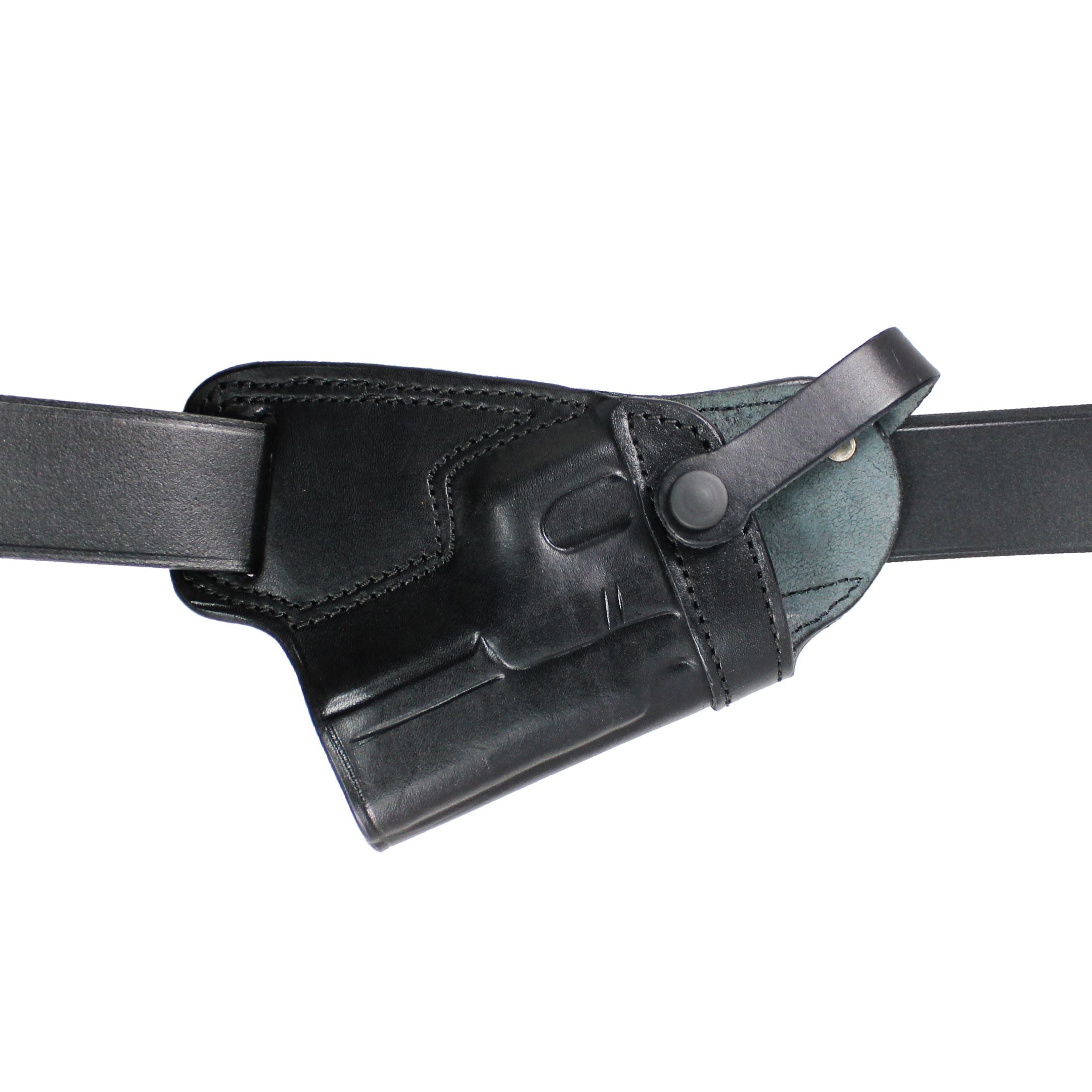 Handmade Leather Small of Back SOB Gun Holster with Retention Strap image 8