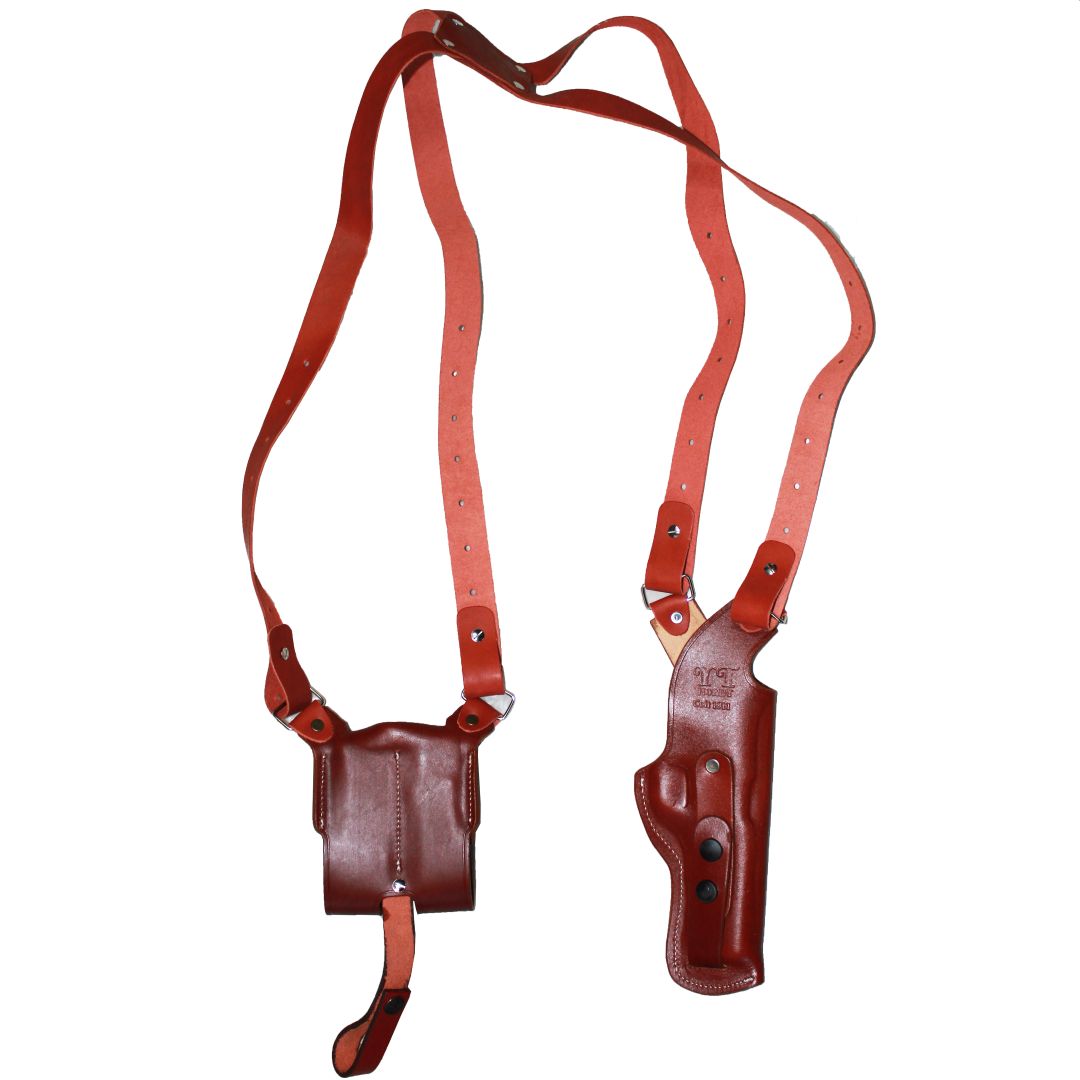 Vertical Shoulder Holster With Magazine Holder Concealed Carry Gun Holster image 10
