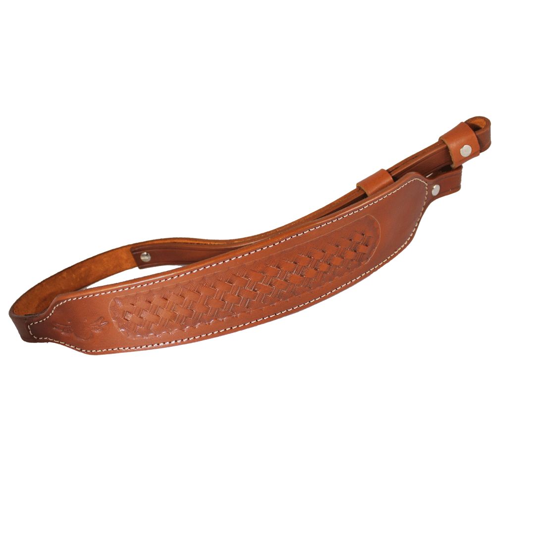 Basket Wave Padded With Screw Adjustable Durable Leather Rifle Sling image 5