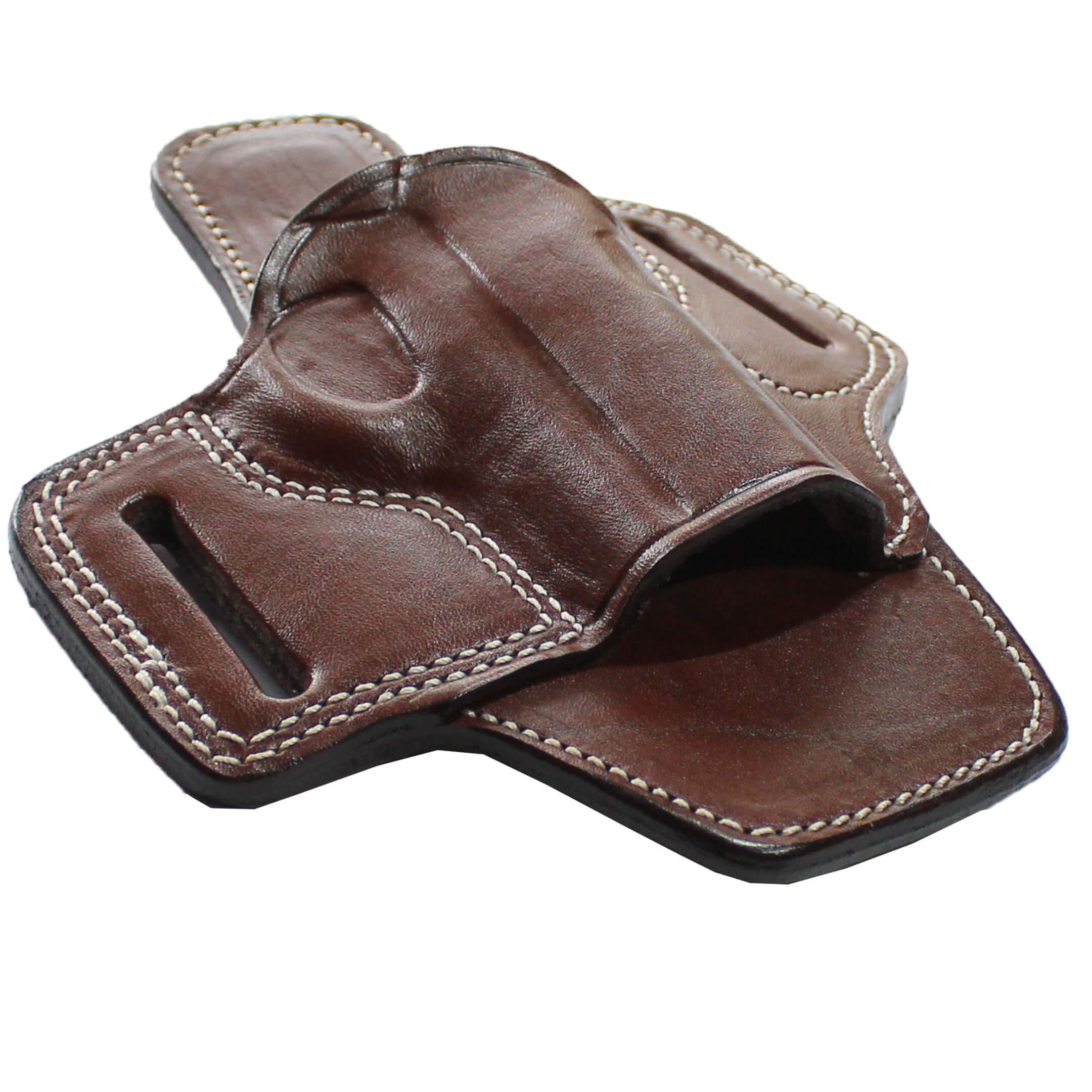 Protected Barrel Real Leather OWB Carry Two Slot Fast Draw Handmade Pistol Gun Holster image 3