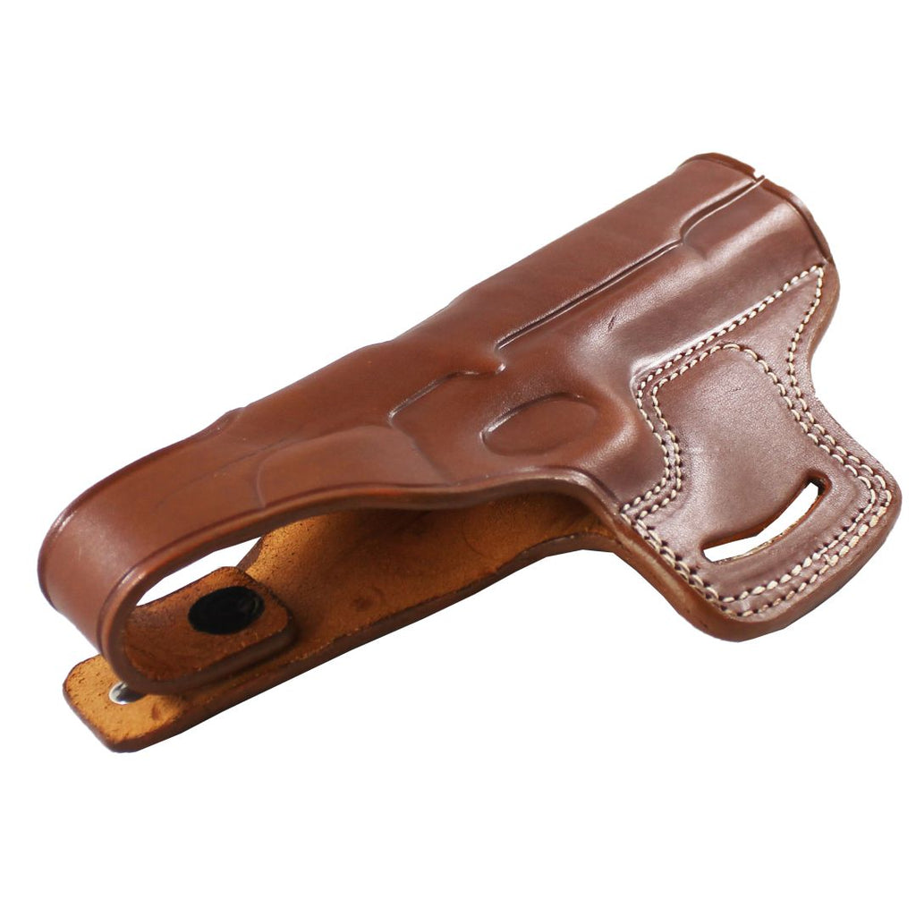 Handmade Leather OWB Carry Two Slot Thumb Break Gun Holster image 6