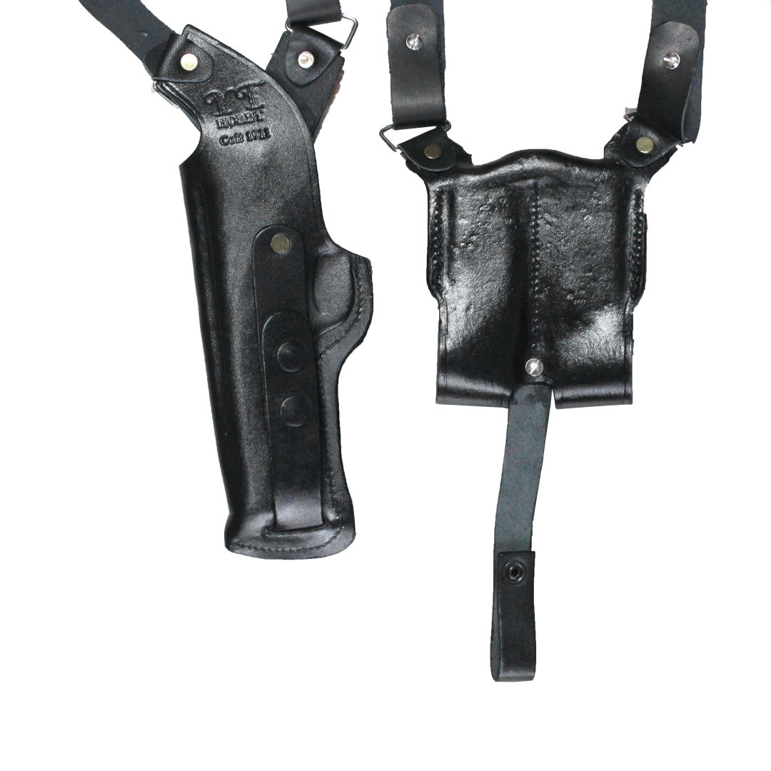 Vertical Shoulder Holster With Magazine Holder Concealed Carry Gun Holster image 8