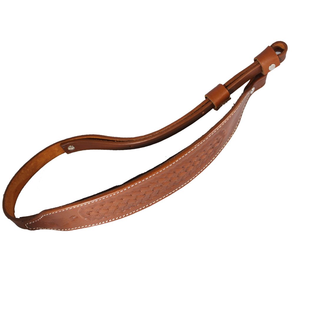 Basket Wave Padded With Screw Adjustable Durable Leather Rifle Sling image 4