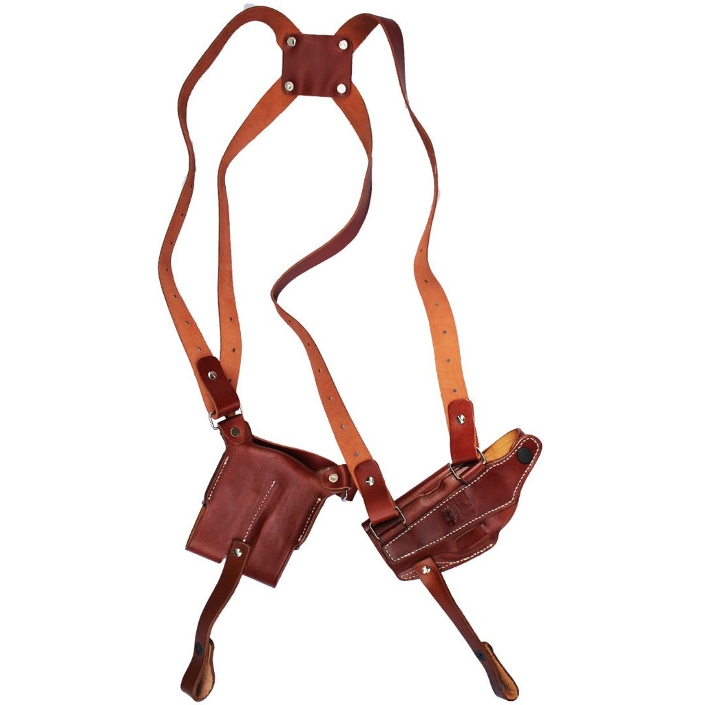 Horizontal Shoulder Holster With Magazine Holder Concealed Carry Gun Holster image 5