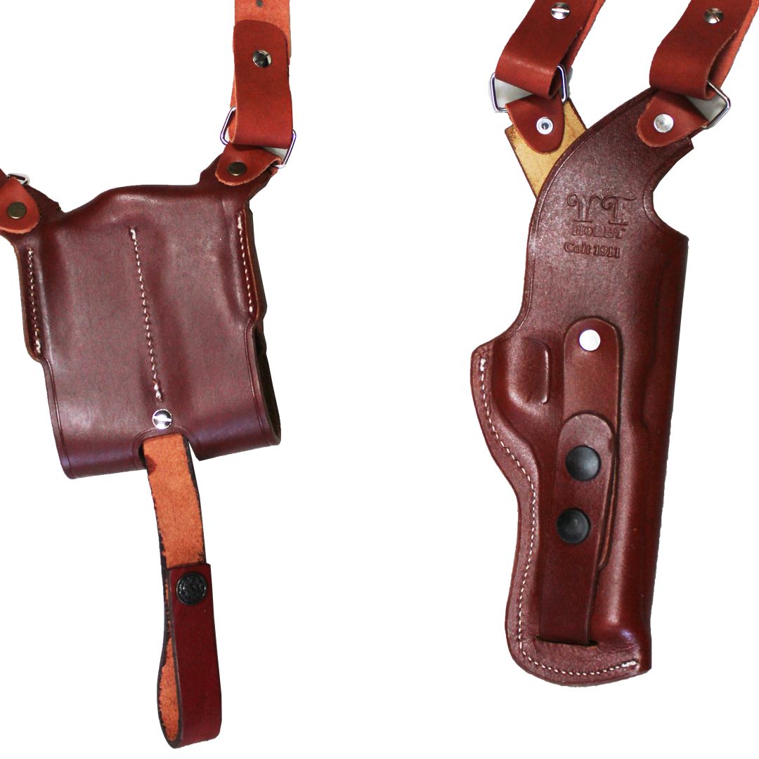 Vertical Shoulder Holster With Magazine Holder Concealed Carry Gun Holster image 1