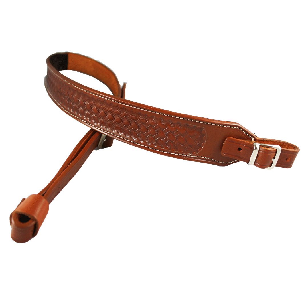 Buckle Basket Wave Padded With Real Leather Adjustable Durable Rifle Sling image 1