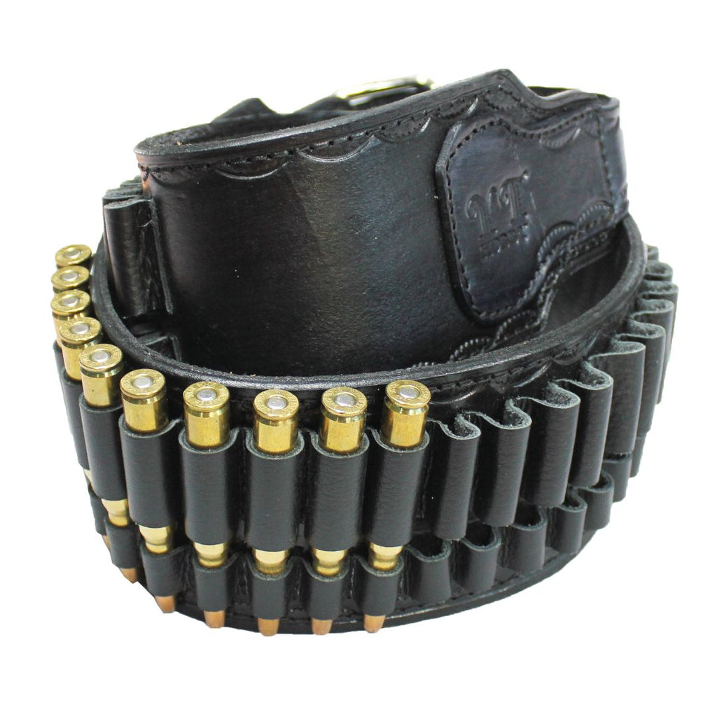 Hunting Bandolier Rifle (7.62, 30.06, .303, .308, 7.7x54, 8x57,  .270 Win, 7mm Mag) Ammunition Holder - Black image