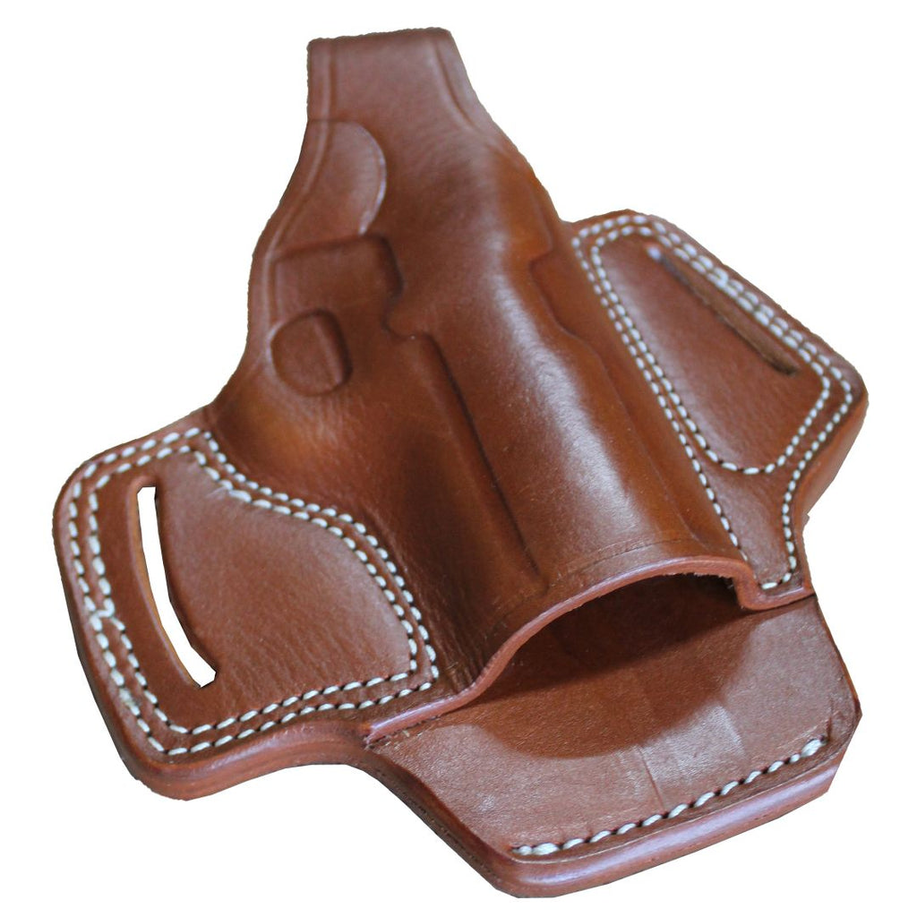 Protected Barrel Real Leather OWB Carry Two Slot Thumb Break Handmade Pistol Gun Holster image 10