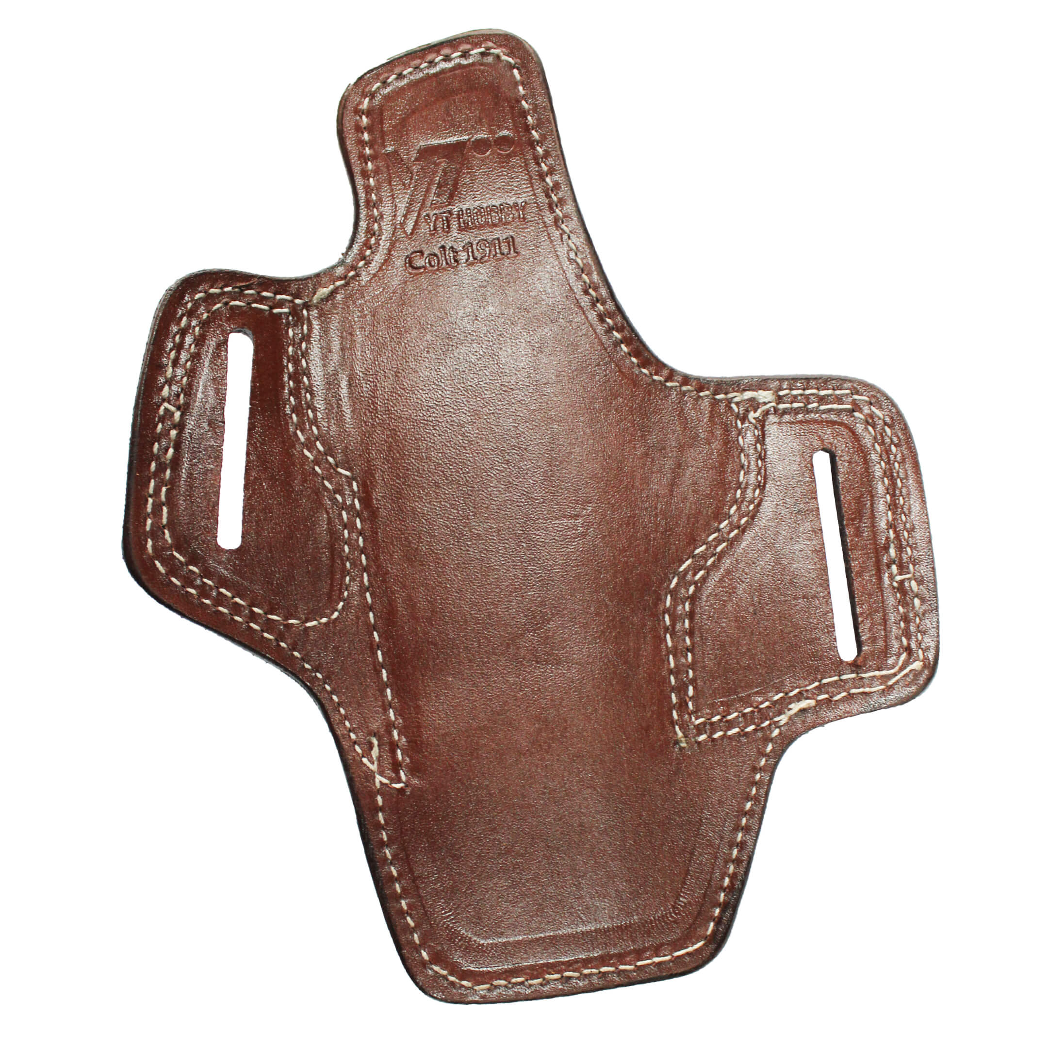 Protected Barrel Real Leather OWB Carry Two Slot Fast Draw Handmade Pistol Gun Holster image 2