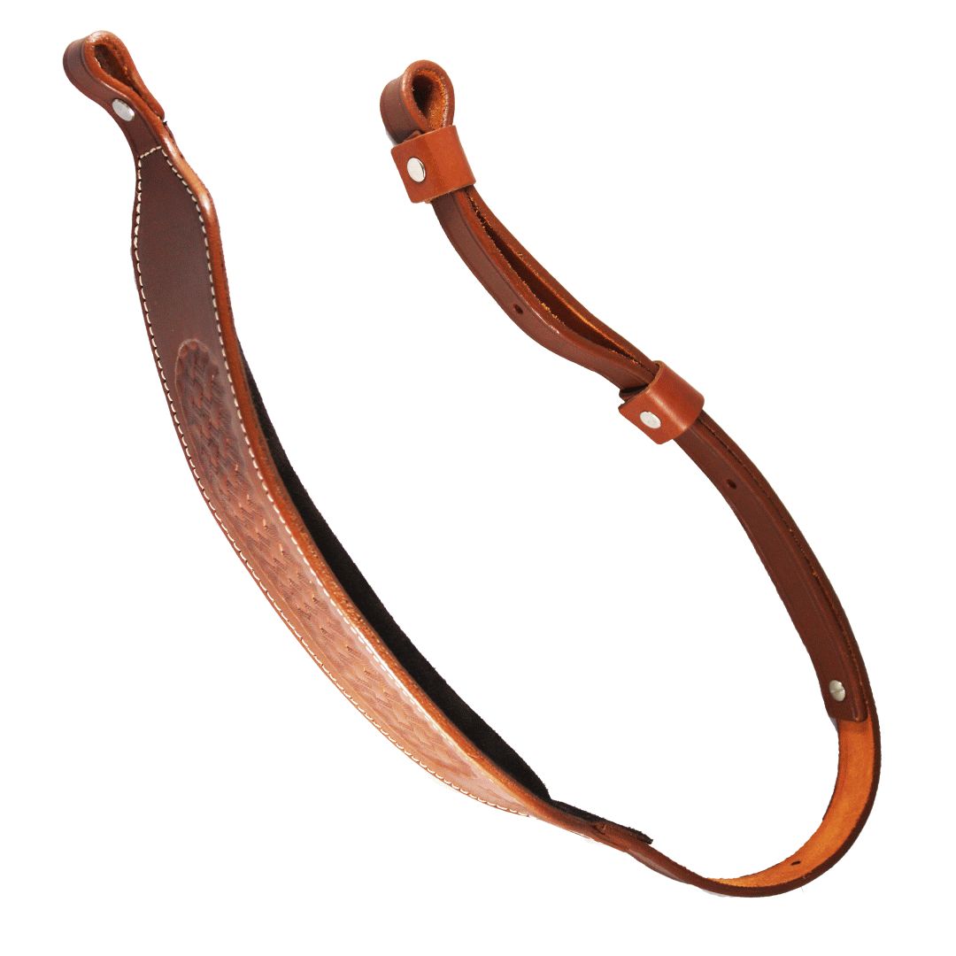 Basket Wave Padded With Screw Adjustable Durable Leather Rifle Sling image 2