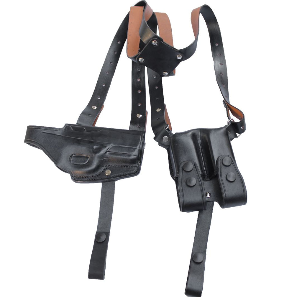 Horizontal Shoulder Holster With Magazine Holder Concealed Carry Gun Holster image 17