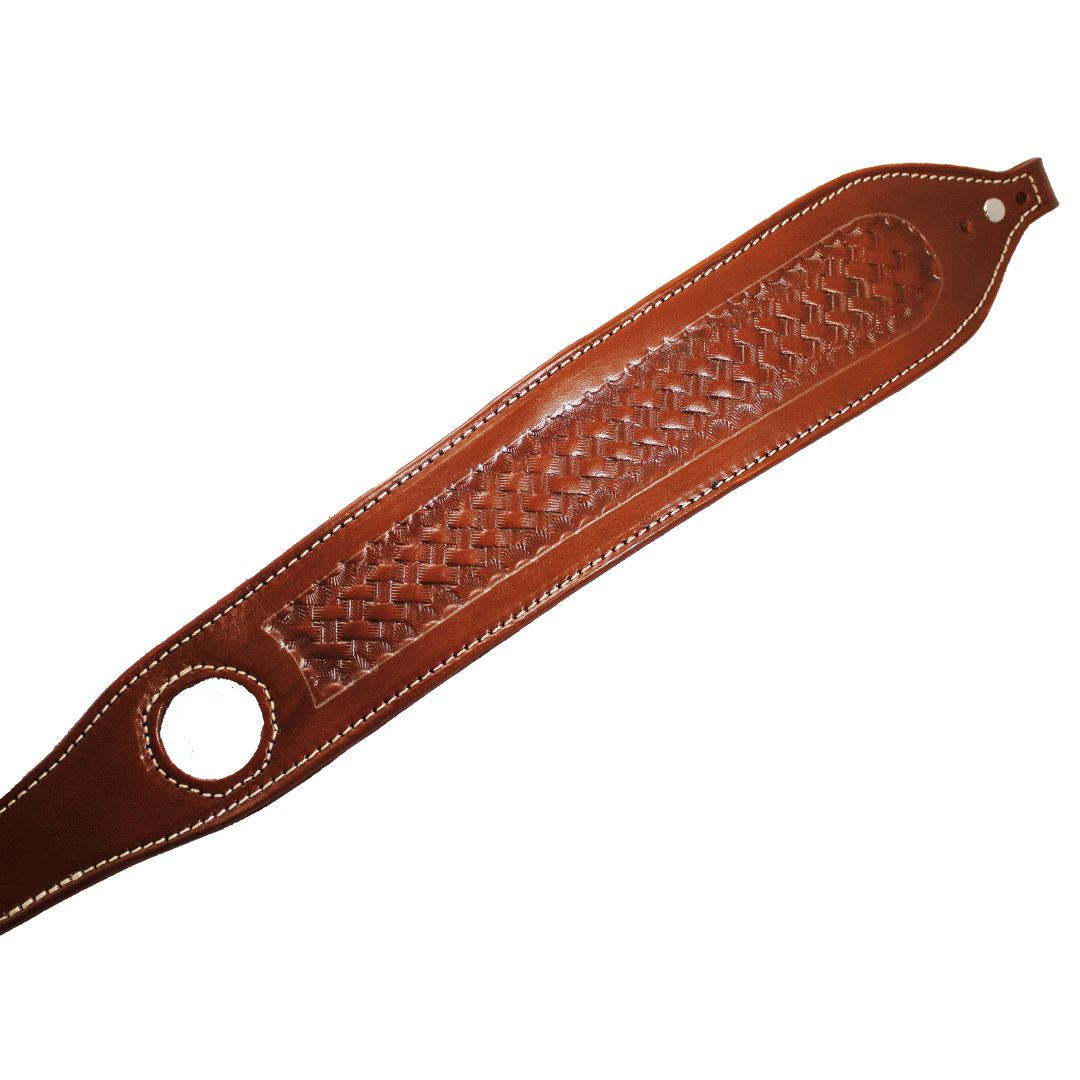 Basket Wave Padded With Screw Real Leather Adjustable Rifle Sling image 5