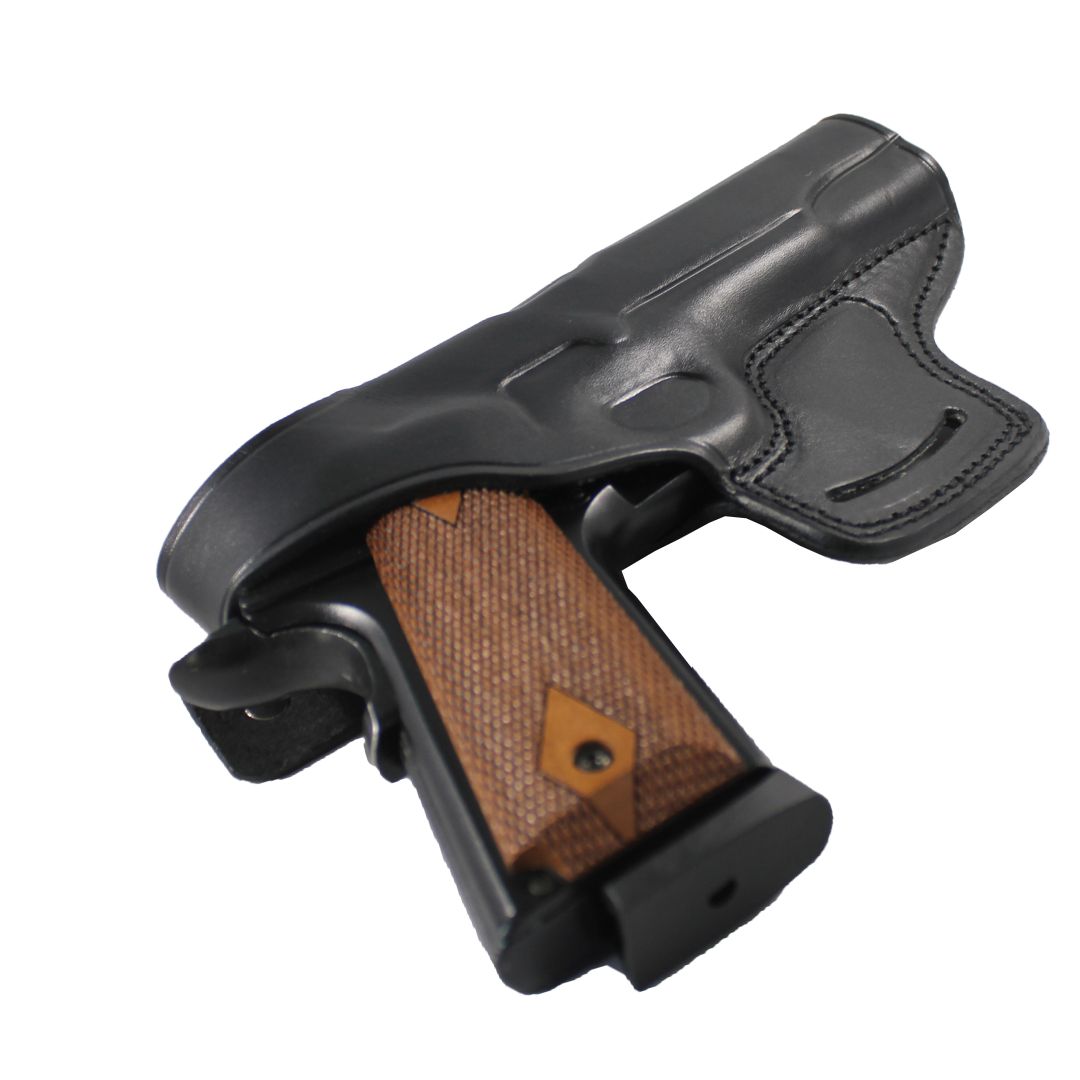 Handmade Leather OWB Carry Two Slot Thumb Break Gun Holster image 16