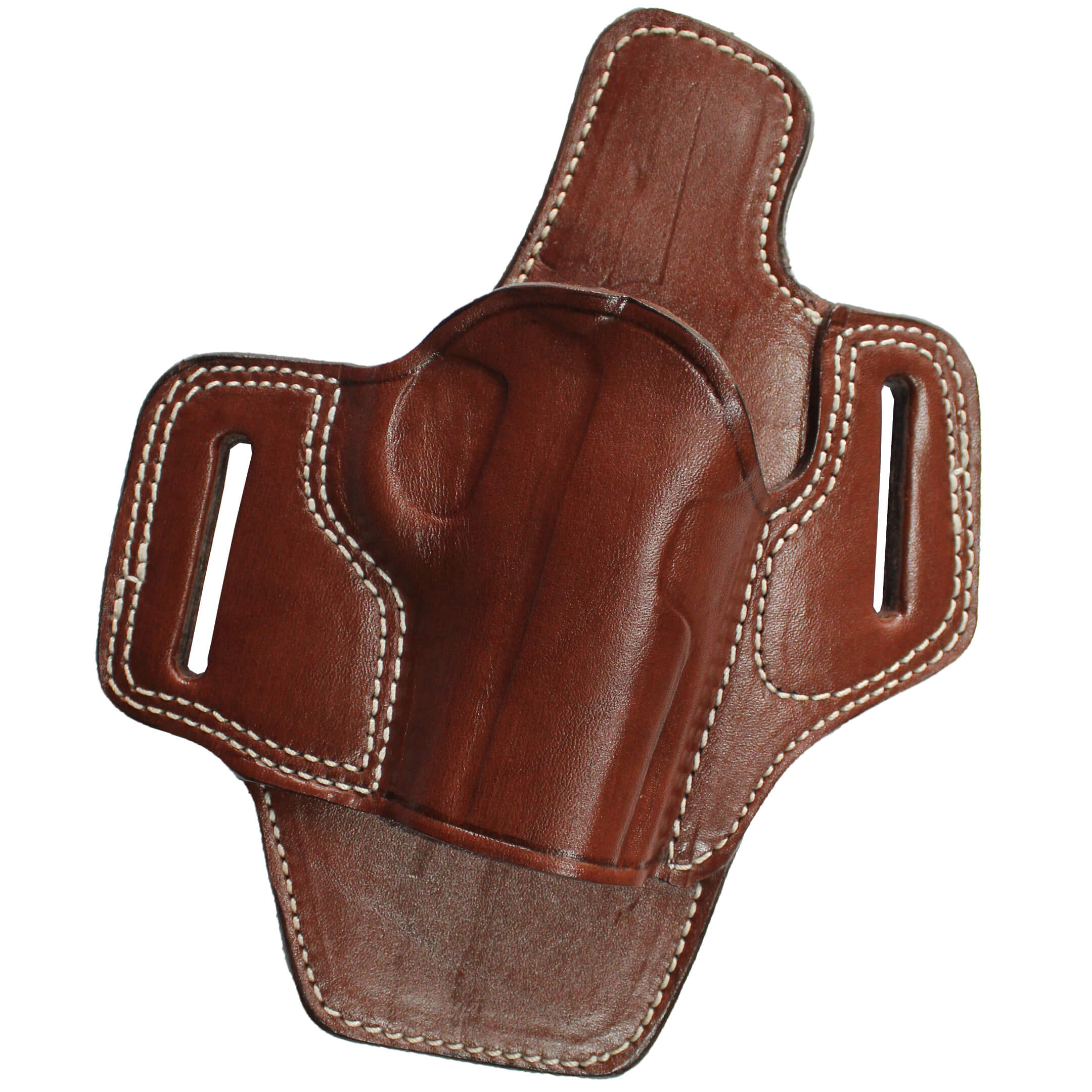 Protected Barrel Real Leather OWB Carry Two Slot Fast Draw Handmade Pistol Gun Holster image 1