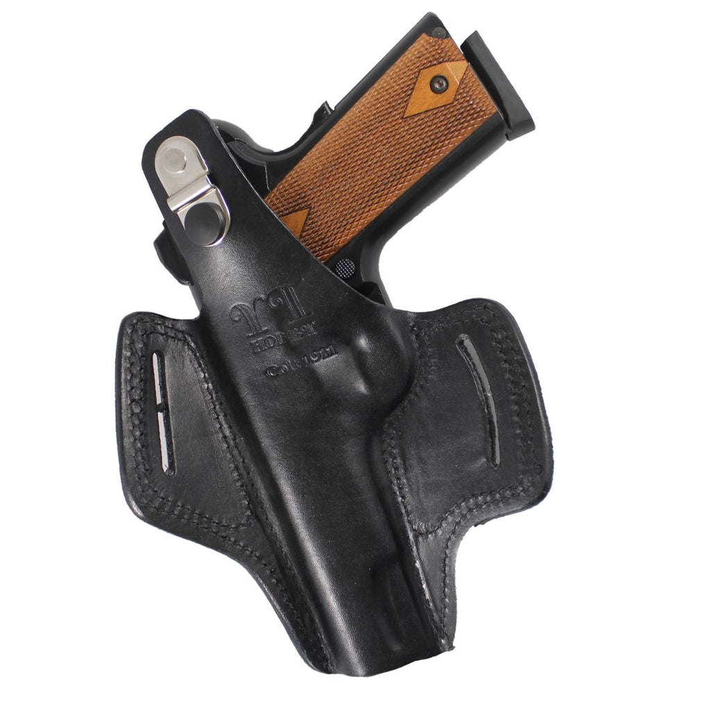 Handmade Leather OWB Carry Two Slot Thumb Break Gun Holster image 15