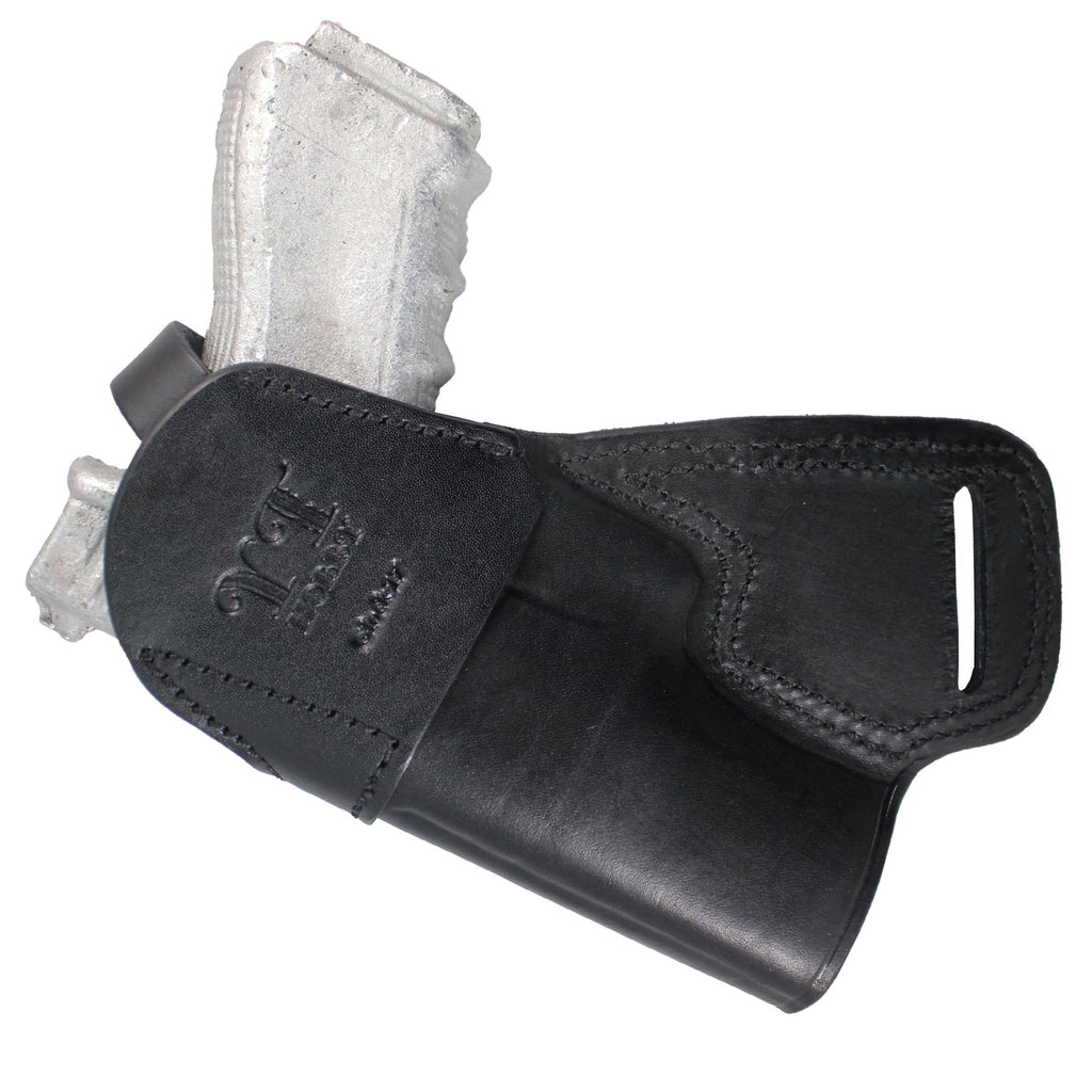 Handmade Leather Small of Back SOB Gun Holster with Retention Strap image 14