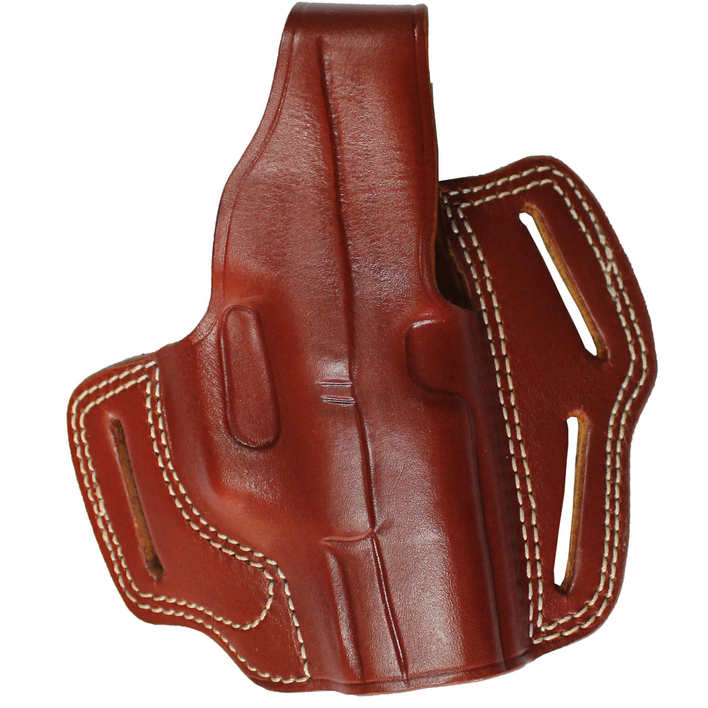 Handmade Leather OWB Carry Three Slot Thumb Break Gun Holster image 8