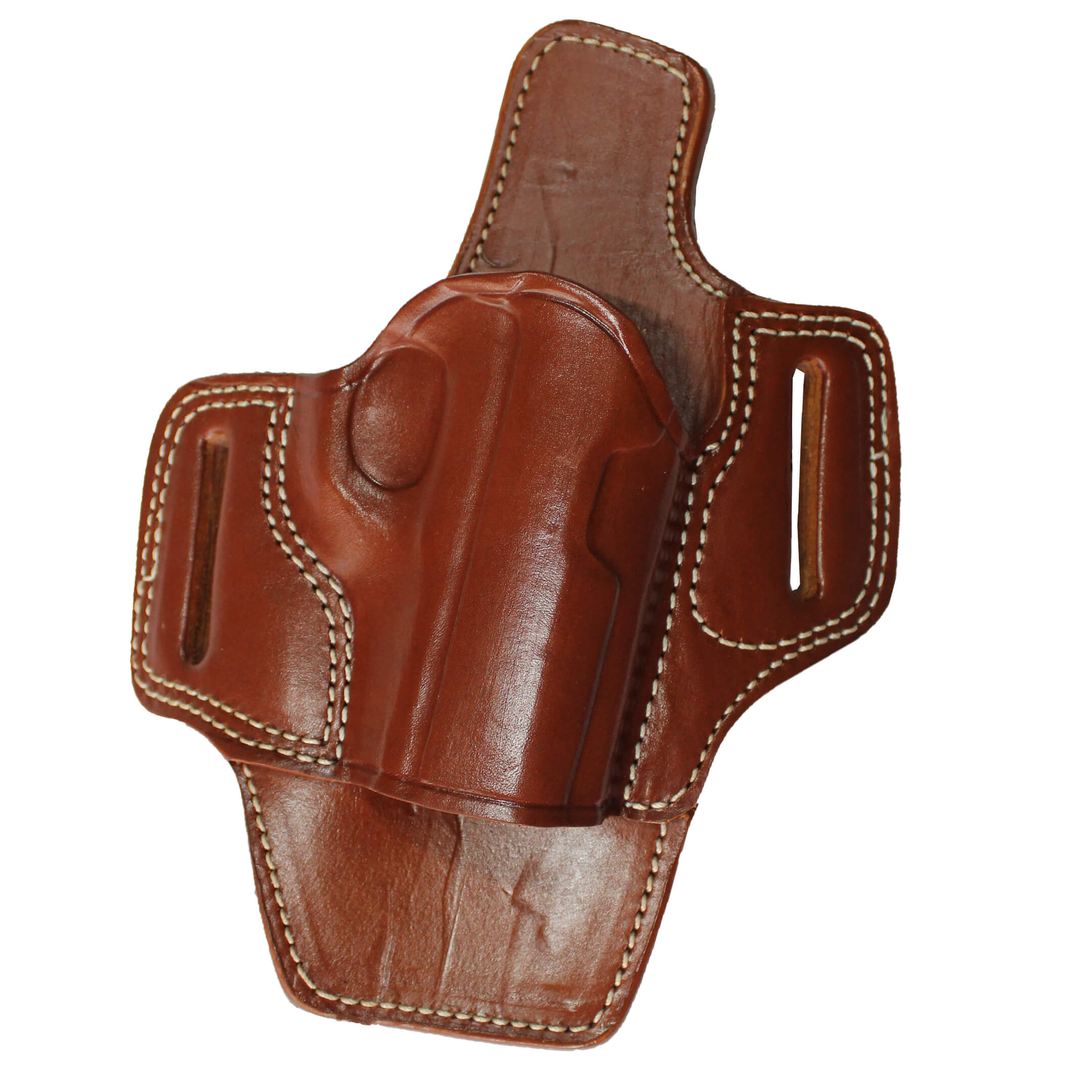 Protected Barrel Real Leather OWB Carry Two Slot Fast Draw Handmade Pistol Gun Holster image 5