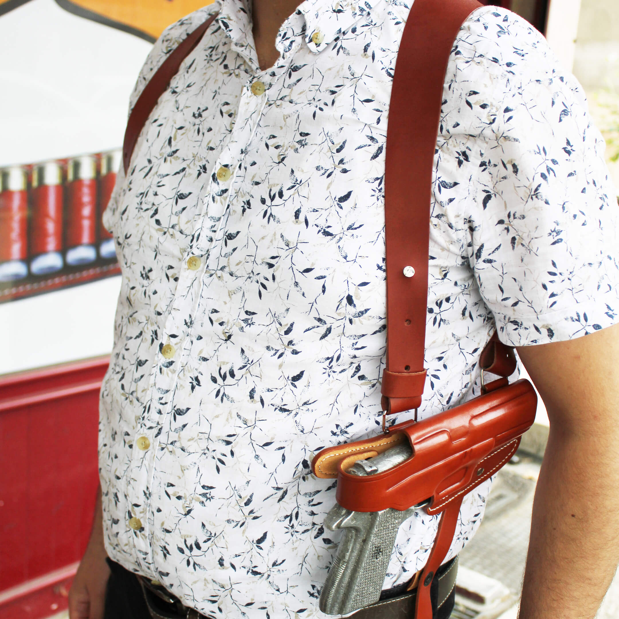 Horizantal Shoulder Holster Concealed Carry Gun Holster W/O Cartridge Holder image 13