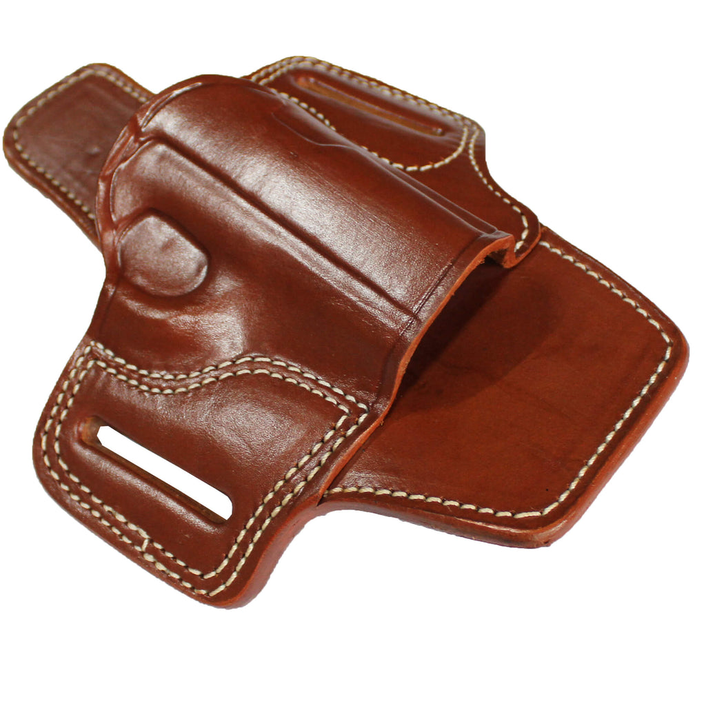 Protected Barrel Real Leather OWB Carry Two Slot Fast Draw Handmade Pistol Gun Holster image 4