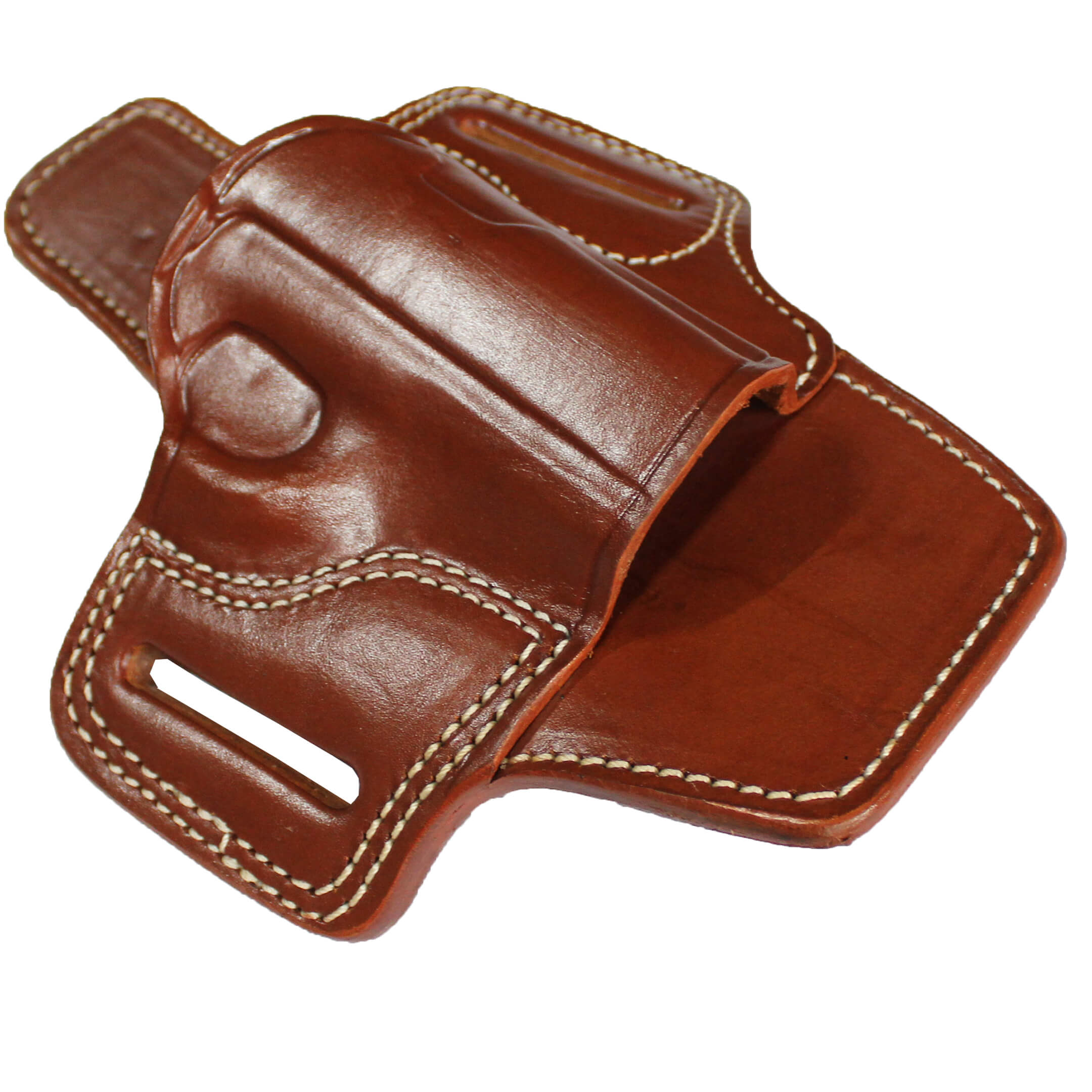 Protected Barrel Real Leather OWB Carry Two Slot Fast Draw Handmade Pistol Gun Holster image 4