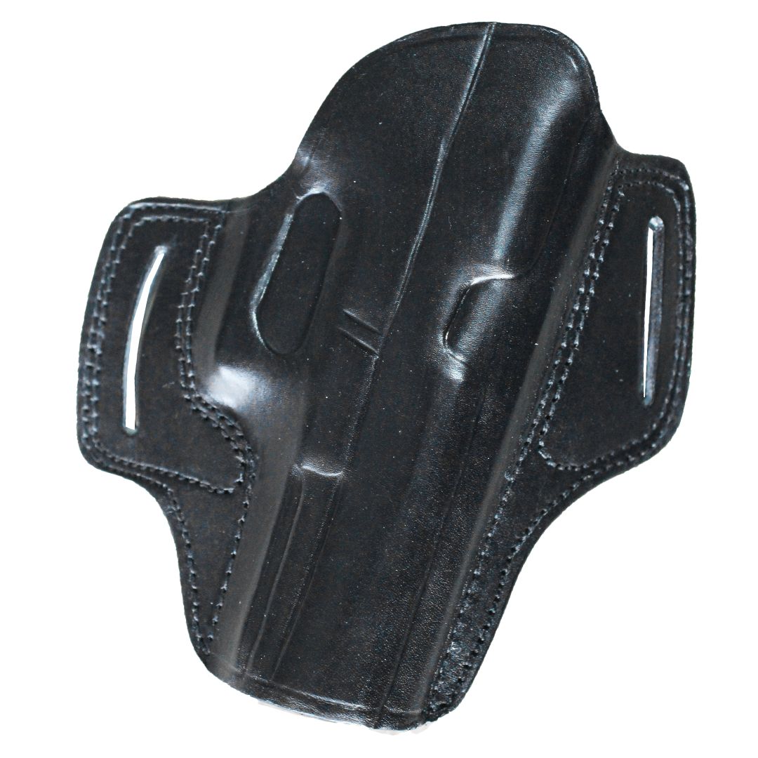 Pancake Style Leather OWB Carry Two Slot Fast Draw Gun Holster image 9