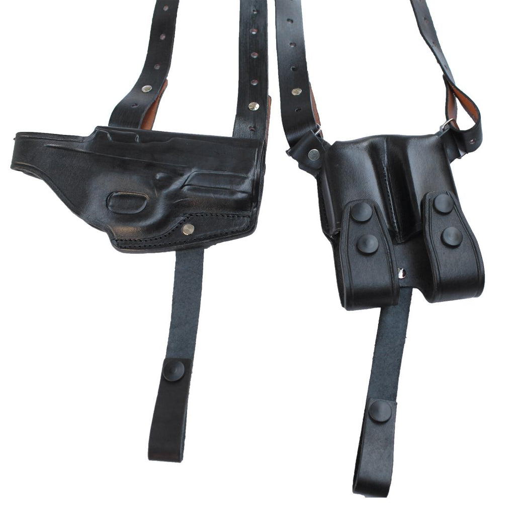 Horizontal Shoulder Holster With Magazine Holder Concealed Carry Gun Holster image 12