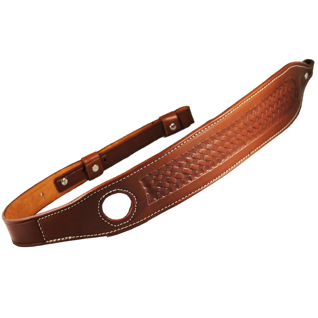 Basket Wave Padded With Screw Real Leather Adjustable Rifle Sling image 4