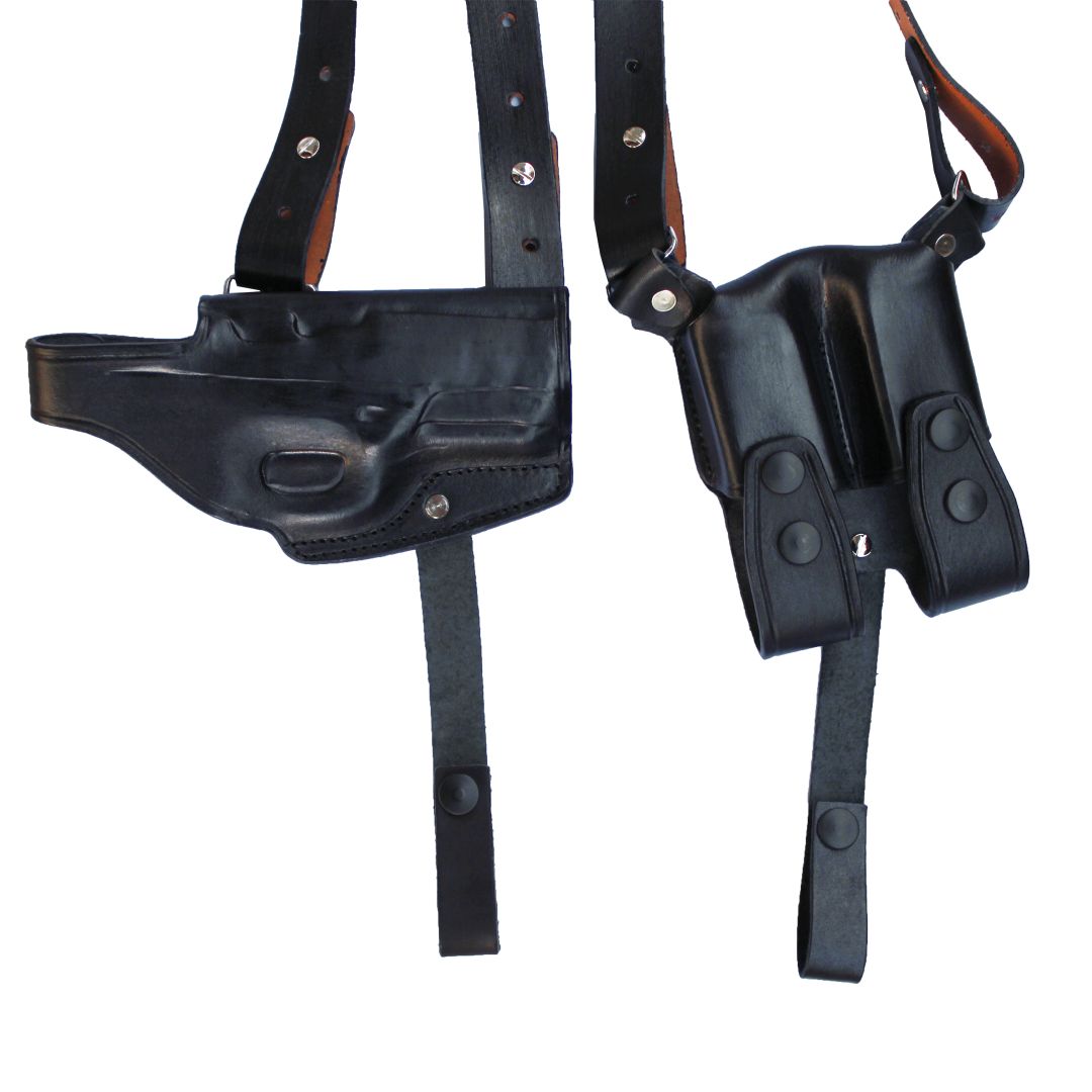 Horizontal Shoulder Holster With Magazine Holder Concealed Carry Gun Holster image 14