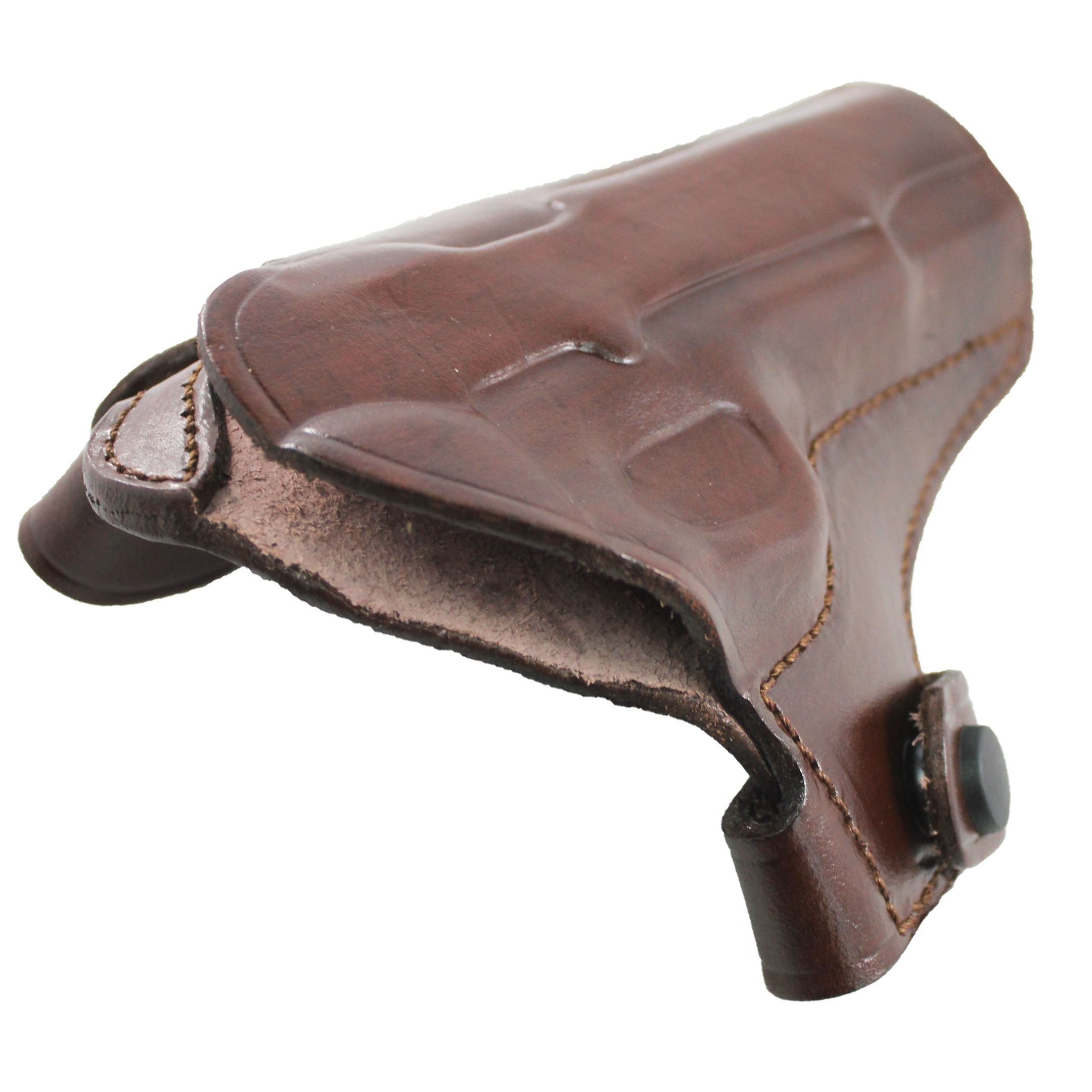 Handmade Two Belt Slots With Strap Concealed Carry Gun Holster - Dark Brown image 2