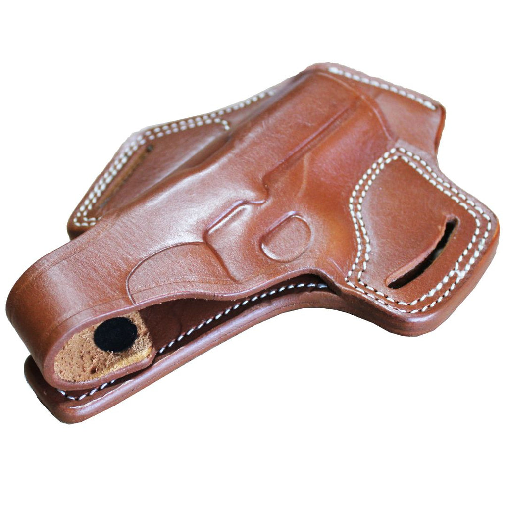 Protected Barrel Real Leather OWB Carry Two Slot Thumb Break Handmade Pistol Gun Holster image 9