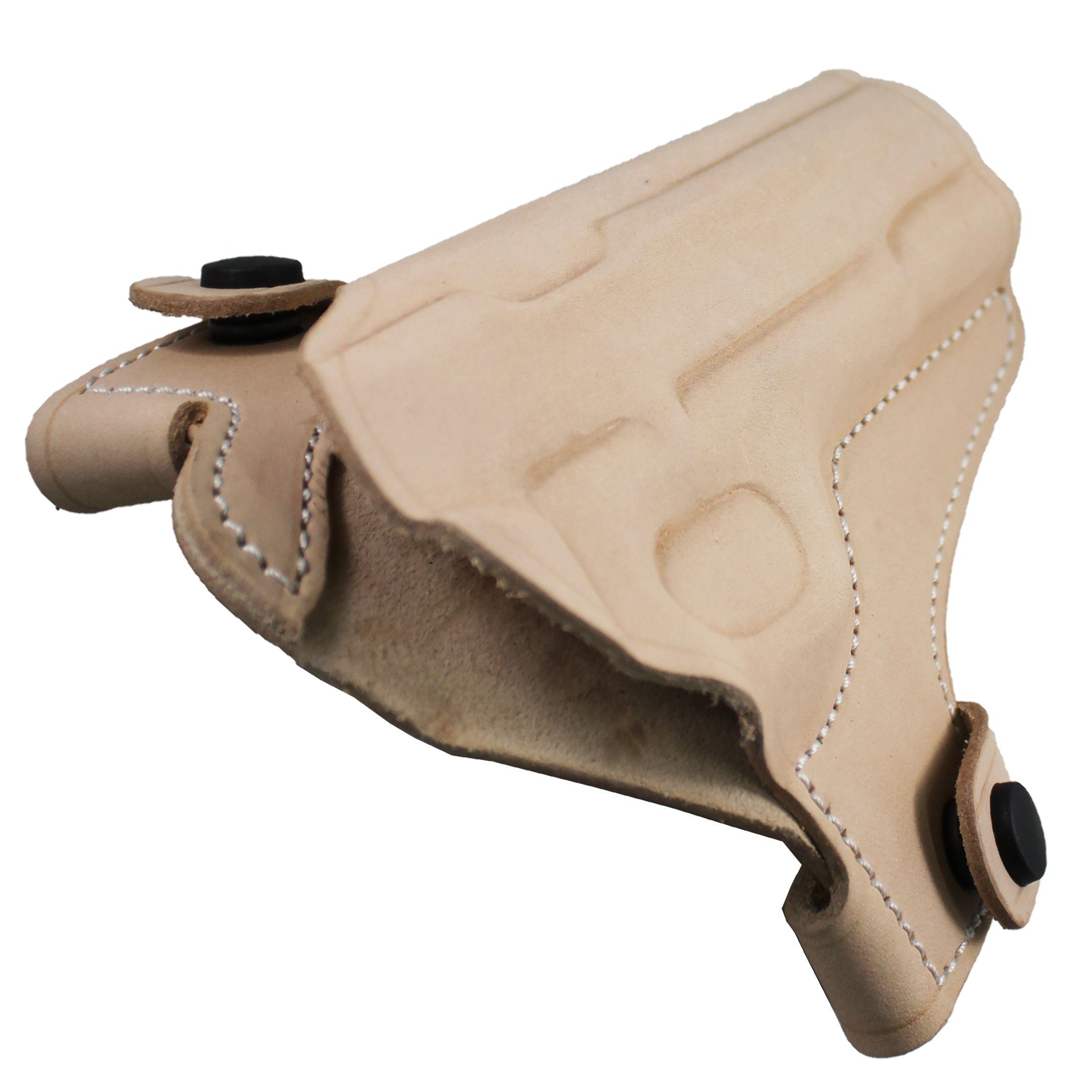 Handmade Two Belt Slots With Strap Concealed Carry Gun Holster - Beige image 2