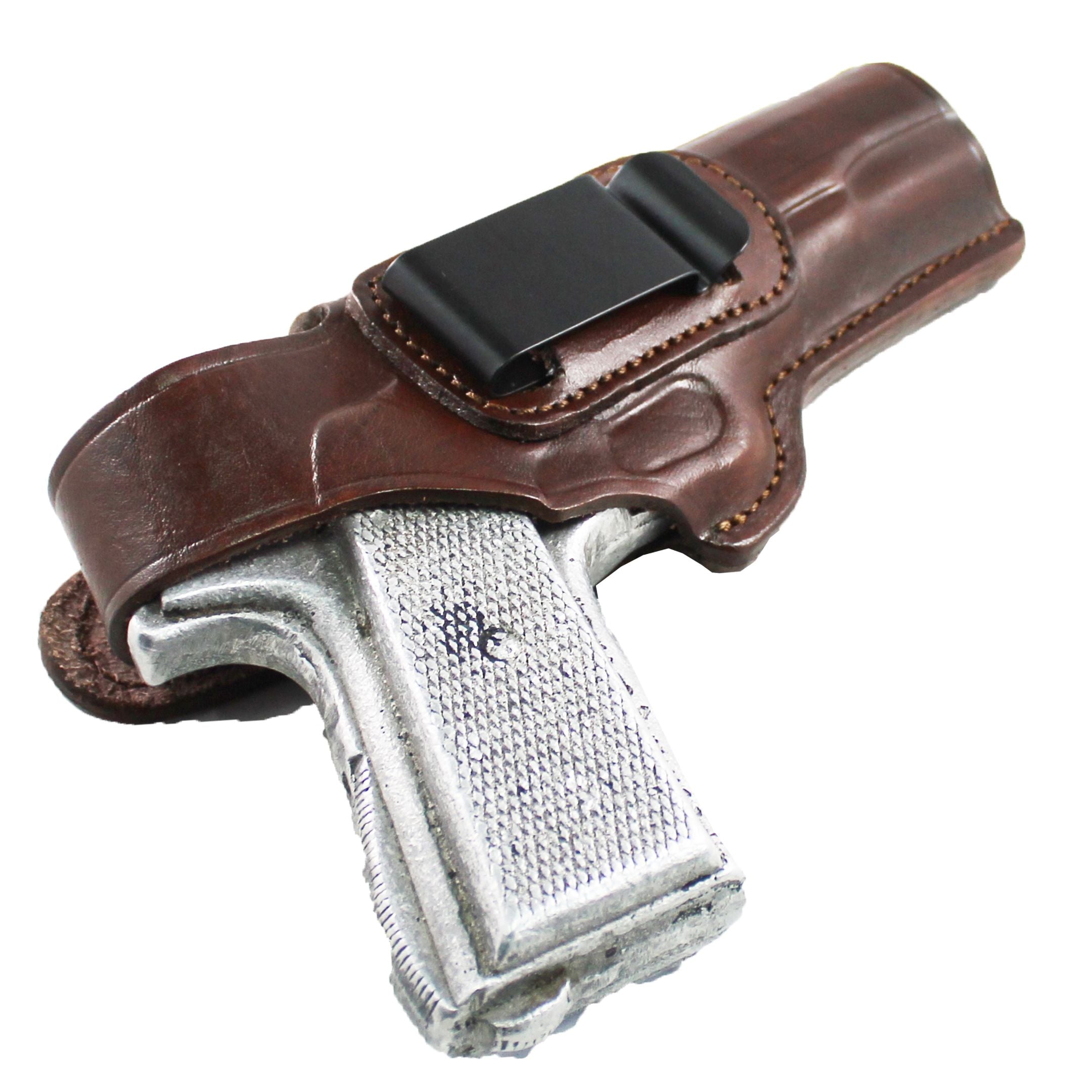 Concealed Carry IWB / OWB Real Leather Belt Gun Holster - Dark Brown image 4