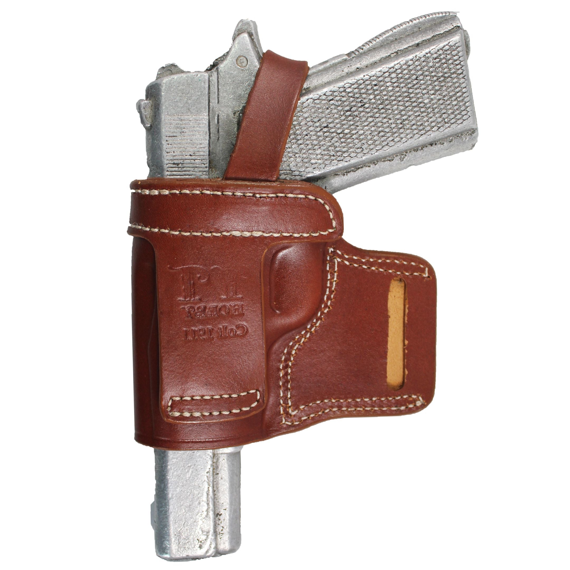 Leather With Retention Strap OWB Carry Gun Holster image 5