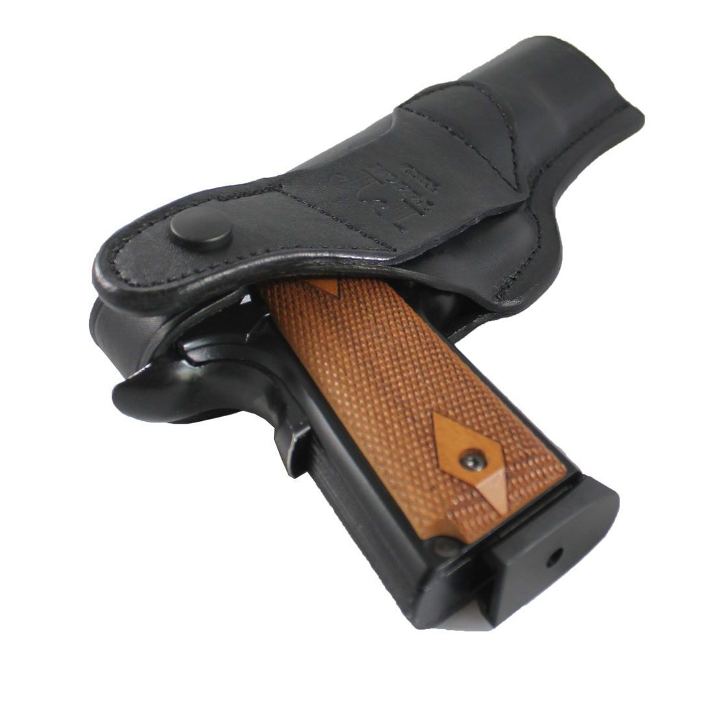 Concealed Carry IWB / OWB Real Leather Belt Gun Holster - Black