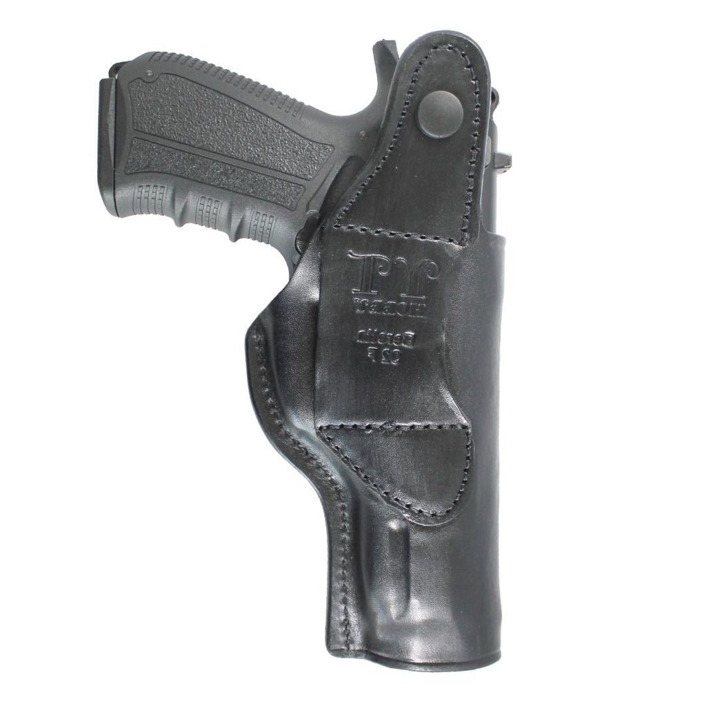 Concealed Carry IWB / OWB Real Leather Belt Gun Holster - Black