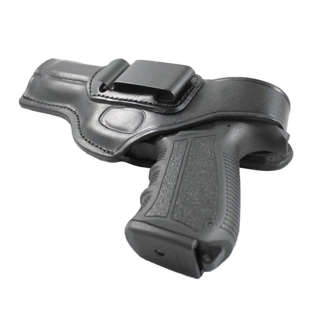 Concealed Carry IWB / OWB Real Leather Belt Gun Holster - Black
